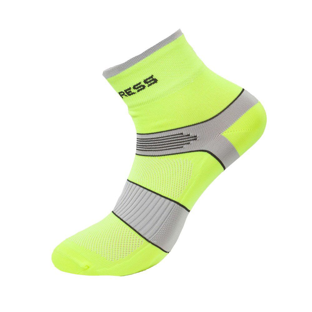 Outdoorix - Progress Cycling cyklistické ponožky reflexní žlutá/šedá